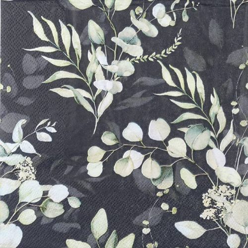 Paper Napkin Eucalyptus All Over black