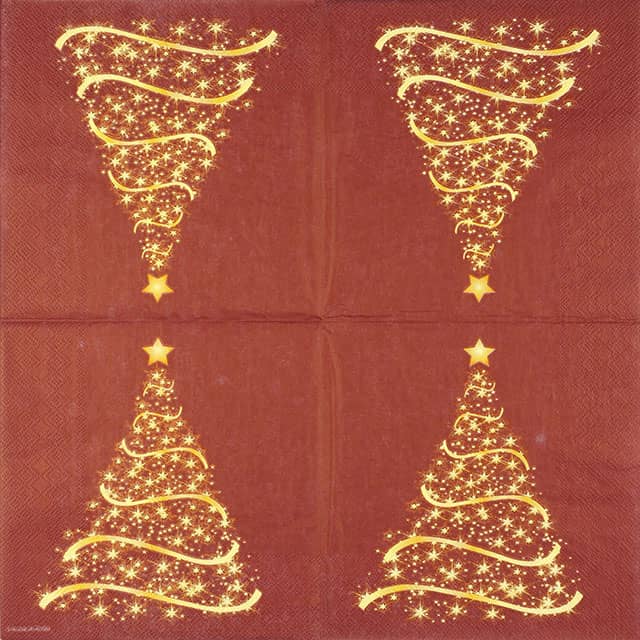 Paper Napkin - Shining Tree bordeaux