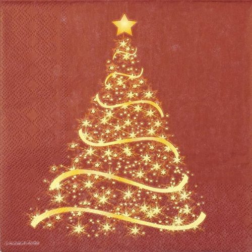 Paper Napkin - Shining Tree bordeaux