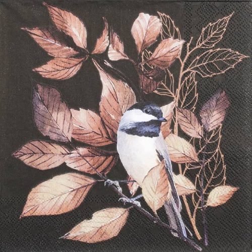 Paper Napkin - Lovely Chickadee black