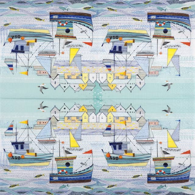 Paper Napkin Boats in the harbor