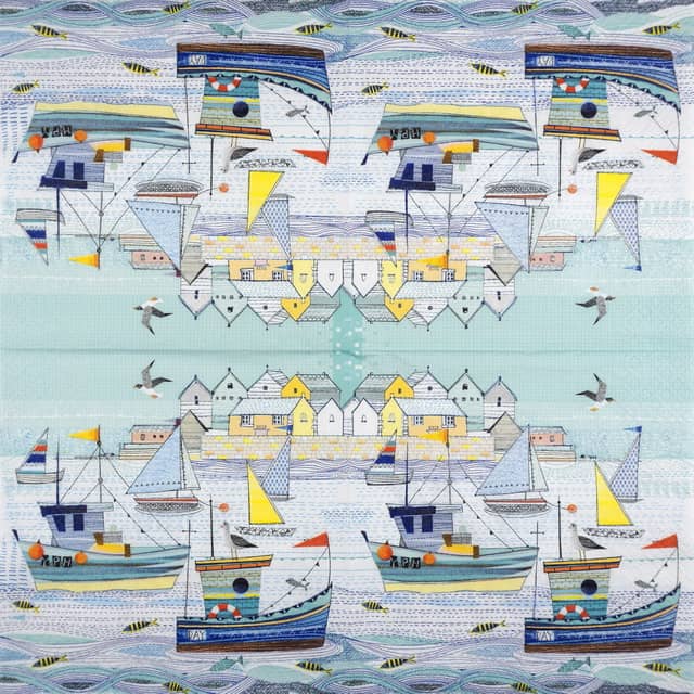 Paper Napkin Boats in the harbor