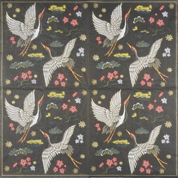 Paper Napkin - Embroidered Cranes