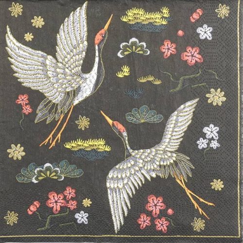 Paper Napkin - Embroidered Cranes