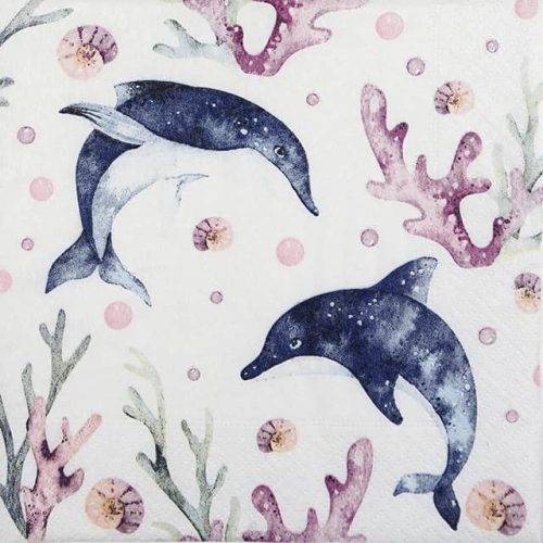 Paper Napkin - Playing Dolphins