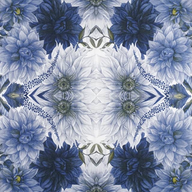 Paper Napkin - dahlia flower blue