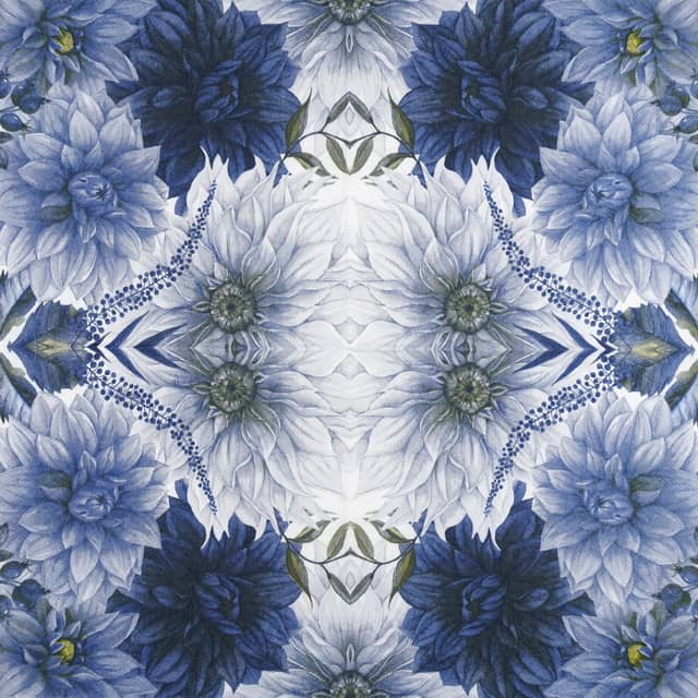 Paper Napkin - dahlia flower blue