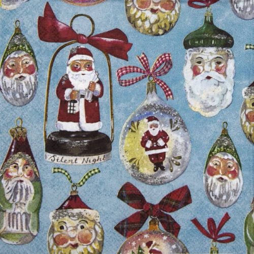 Paper napkin IHR Christmas decoration blue 883440 quarter