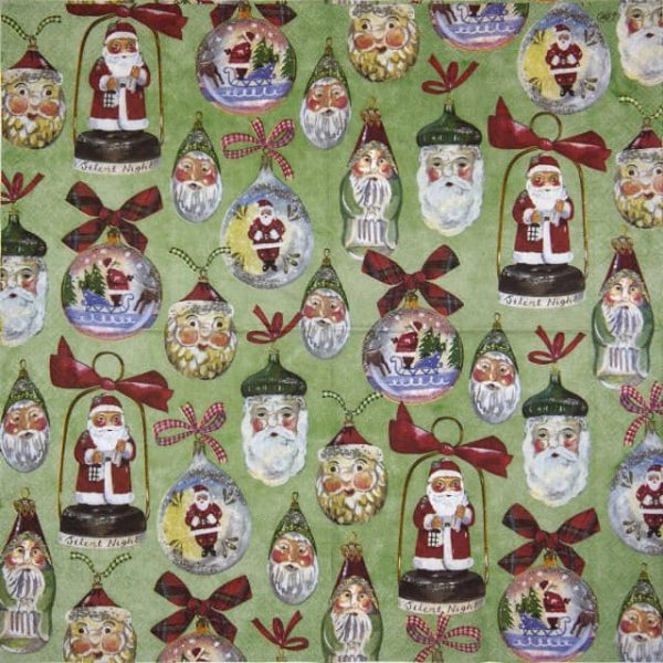 Paper napkin IHR Christmas decoration green 883420