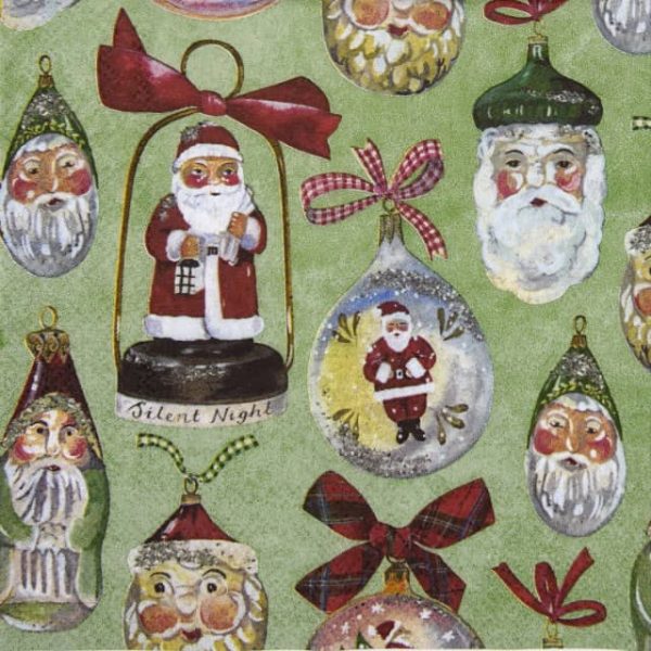 Paper napkin IHR Christmas decoration green 883420 quarter