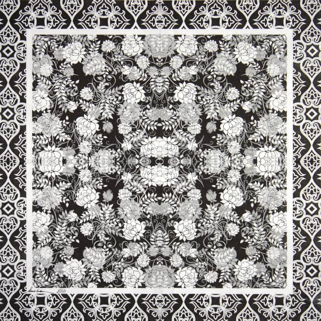Paper napkin IHR classic garden black 803307