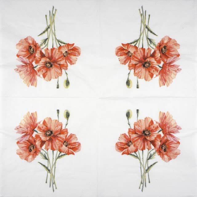 Paper Napkin Red Poppies