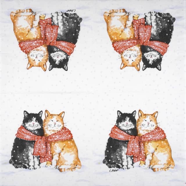 Paper Napkin - Winter Cats