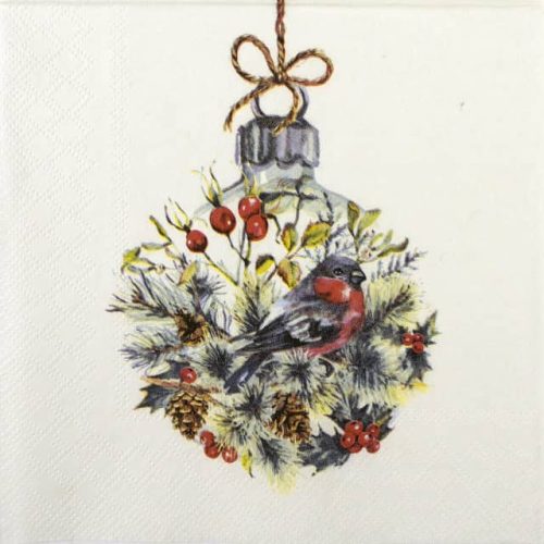 Paper Napkin - Christmas decoration with a bird