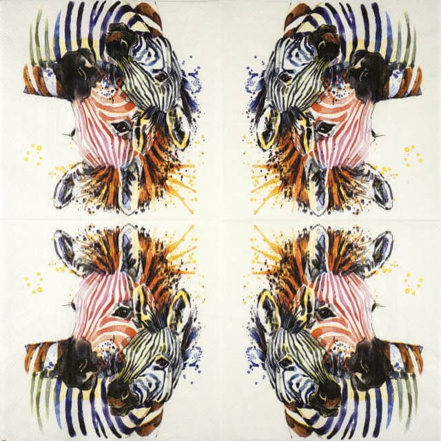 Paper Napkin - Rainbow Zebras