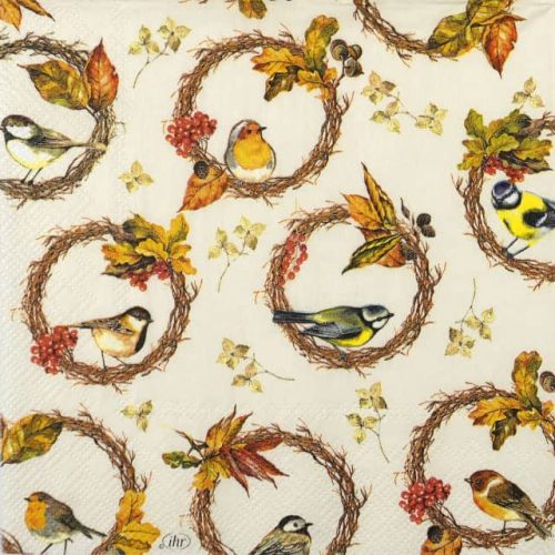 Paper Napkin - Birds in the Wreaths