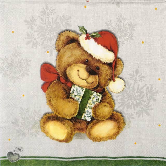 Paper Napkin Christmas Teddy