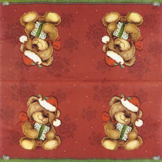 Paper Napkin - Christmas Teddy