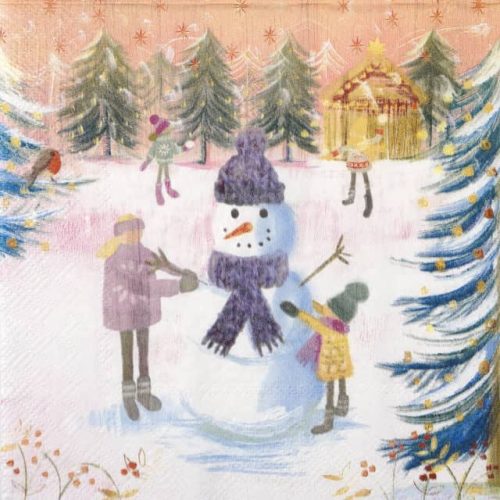 Paper Napkin - Playful Snowman