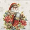 Paper Napkin - Santas Wreath cream
