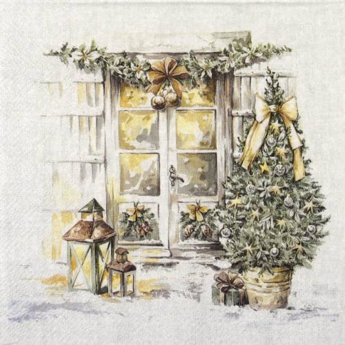 Paper Napkin -Winterly Christmas Window