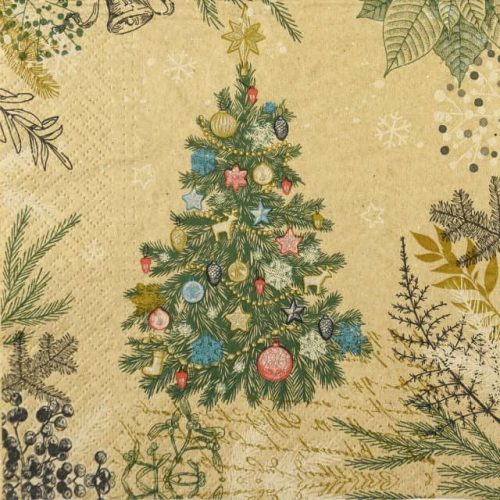 Paper Napkin - Vintage Christmas Tree