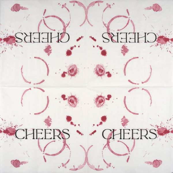 Paper Napkin Cheers burgundy spots