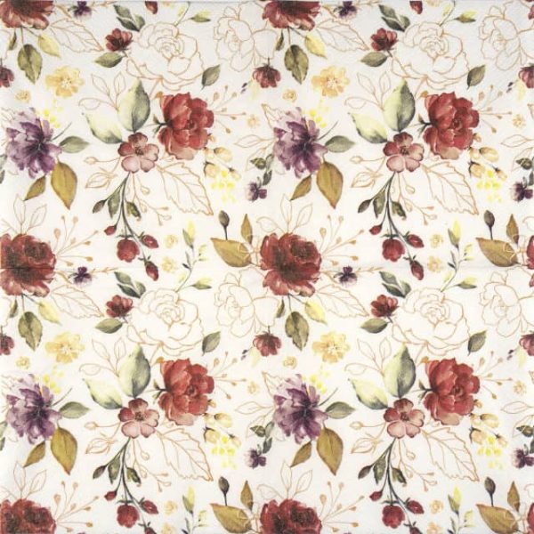 Paper Napkin - Elegant Flowers