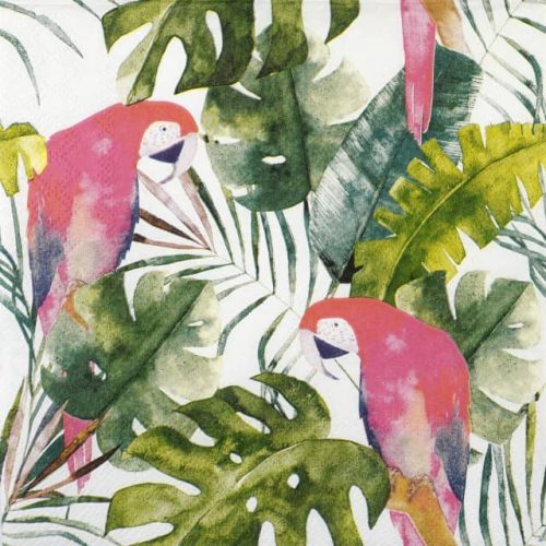 Paper Napkin - Red Parrots