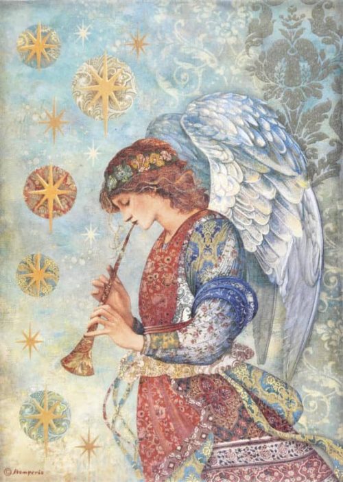 Stamperia Rice Paper A4 - Christmas Greetings Angel DFSA4791