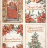 Stamperia Rice Paper A4 - All Around Christmas 4 Cards DFSA4808