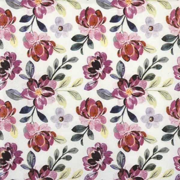 Paper Napkin - Lilac Floral Pattern