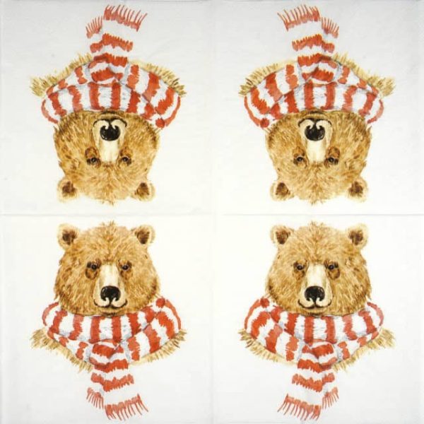 Paper Napkin - Winter Brown Bear