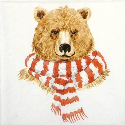 Paper Napkin - Winter Brown Bear