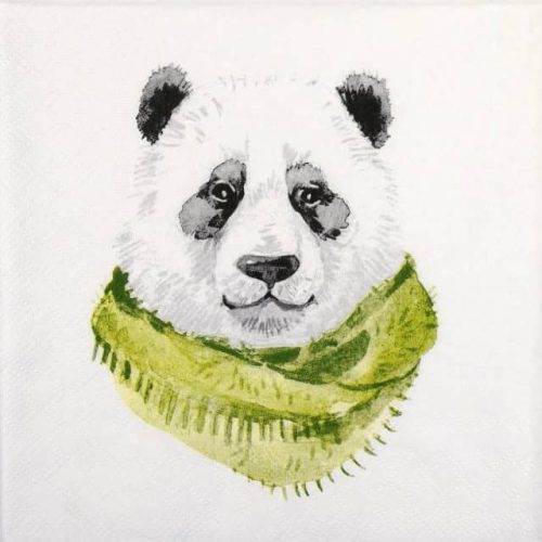 Paper Napkin - Winter Panda Bear