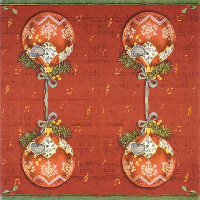 Paper Napkin - Christmas Bauble red