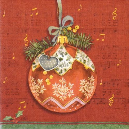 Paper Napkin - Christmas Bauble red