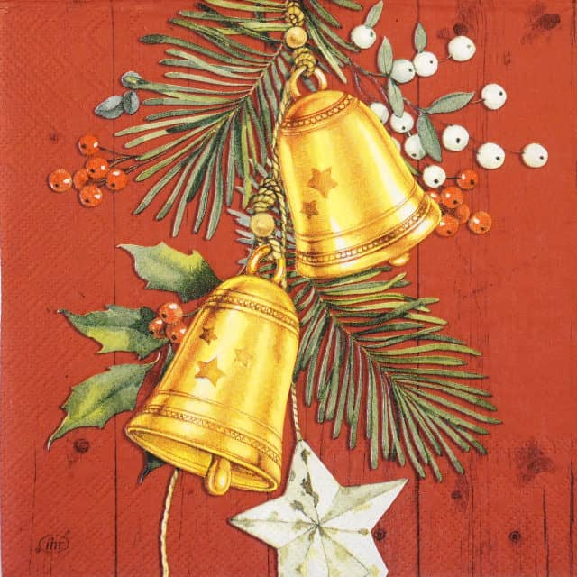 Paper Napkin - Christmas Bell red