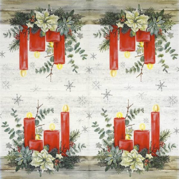 Paper Napkin - Four Candle red
