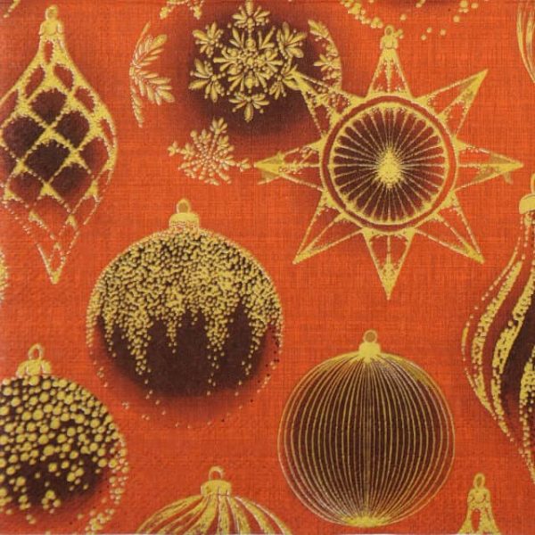 Paper Napkin - Shining Christmas Baubles red