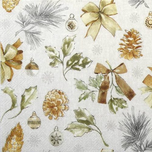 Paper Napkin - Christmas decorations white