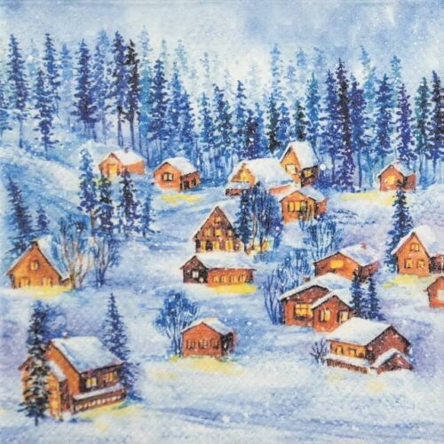 Paper Napkins - Winter Houses (20 pieces)