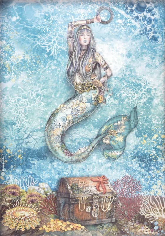 Stamperia Rice Paper A4 - Songs of the Sea Mermaid DFSA4810