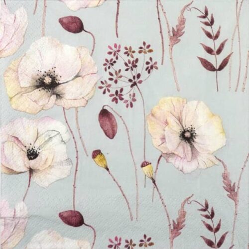 Paper Napkin - Delicate Poppies