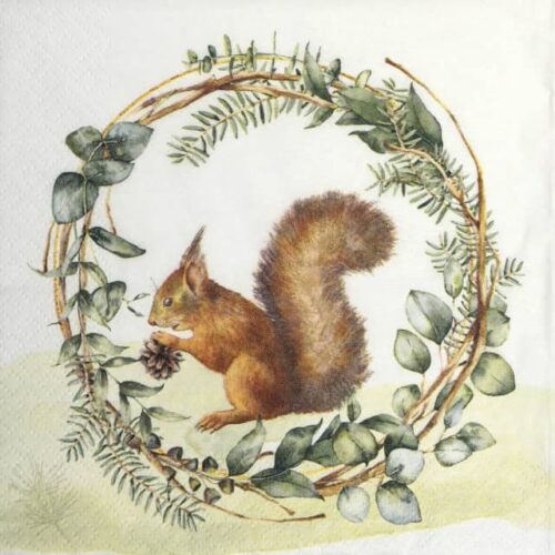 Paper Napkin - Winter Squirrel