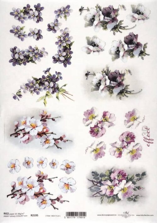 Rice Paper Decoupage - Spring Flowers - R2195