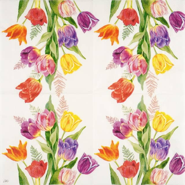 Paper Napkin - Bright Tulips