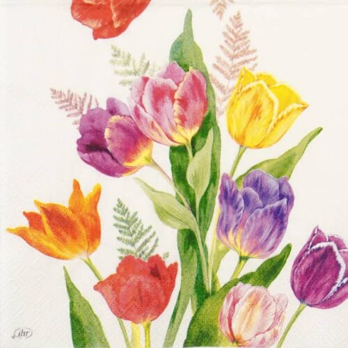 Paper Napkin - Bright Tulips