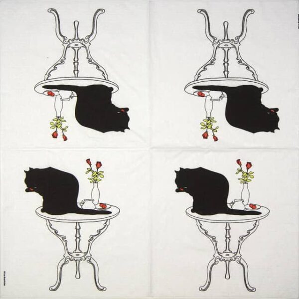 Paper Napkin - Sue Boettcher: Black Cat Bath