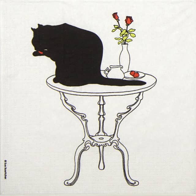 Paper Napkin - Sue Boettcher: Black Cat Bath